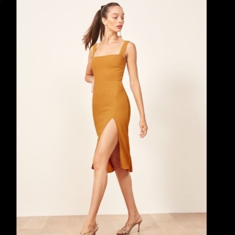 Reformation Christina Dress in Sunflower
